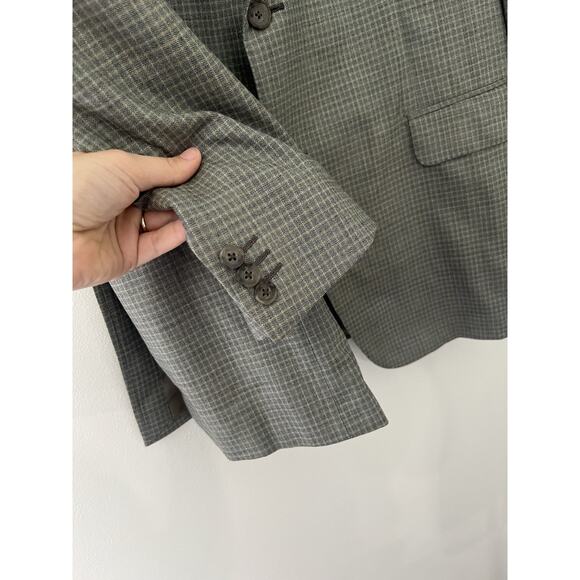 Ermenegildo Zegna 100% wool gray and green plaid Blazer sports coat Jacket 56r - Picture 7 of 8